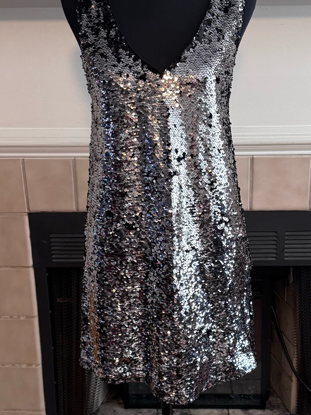 Forever 21 Silver Sequin Mini Cocktail Dress
